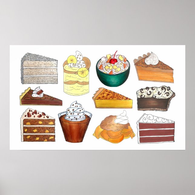 Poster Boulangerie Sud Desserts alimentaires USA Amérique (Devant)