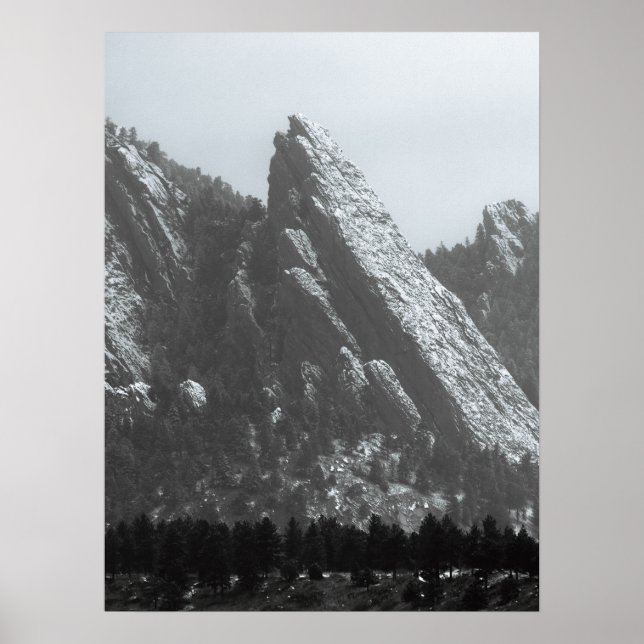 Poster Boulder Flatirons Fog (Devant)