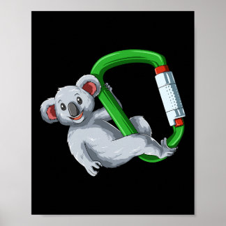 Poster Bouldering Rock Climbing Carabiner Koala 