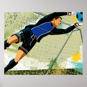 Poster Boule de blocage de gardien de but de football