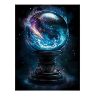 Poster Boule de cristal cosmique de visions mystiques