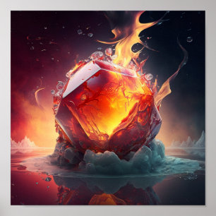Poster Boule de feu rouge