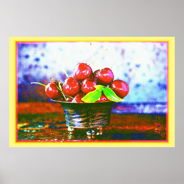 Poster "Boule De Fruits De Cerises" Belle Photo. Commande (Devant)