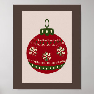 Poster Boule de Noël rouge
