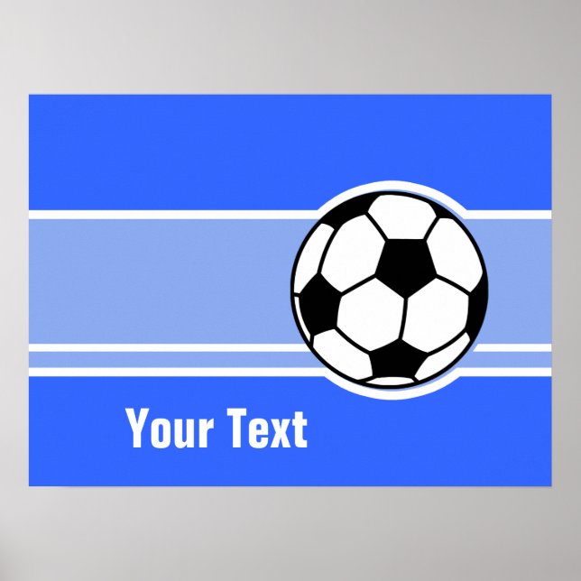 Poster Boule de soccer ; Bleu (Devant)