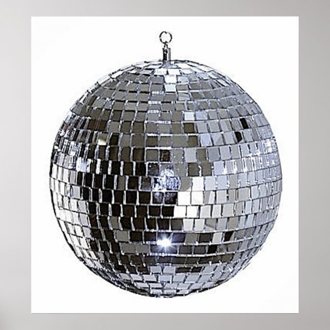 Poster Boule Disco Argent (Devant)