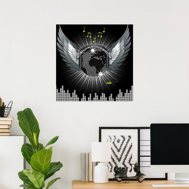 Poster Boule Disco Avec Ailes (Créateur téléchargé)