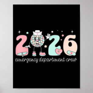 Poster Boule disco pour la Saint-Sylvestre au service des