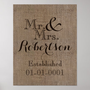 Poster Boule-Look Rustique Mariage personnalisable