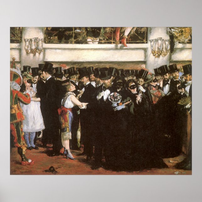Poster Boule masquée à l'Opéra par Edouard Manet (Devant)