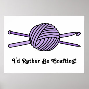 Poster Boule pourpre de fil (Knit et crochet)