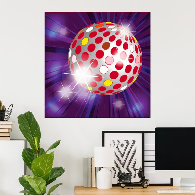 Poster Boule Red Disco (Créateur téléchargé)