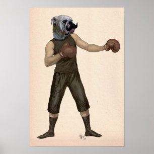 Poster Bouledogue de boxe plein