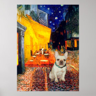 Poster Bouledogue français 1 - Café Terrasse