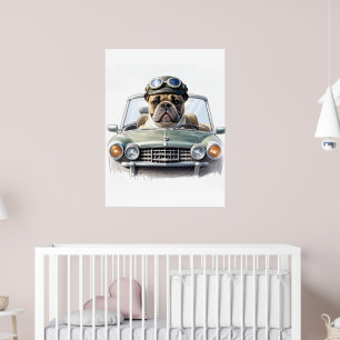 Poster Bouledogue français Oldtimer Bulldog Fête des père