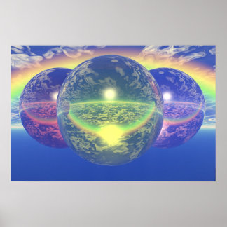 Poster Boules 2 - Arc-en-ciel non naturel