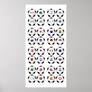 Poster Boules avec drapeaux - Coupe du Monde 2010