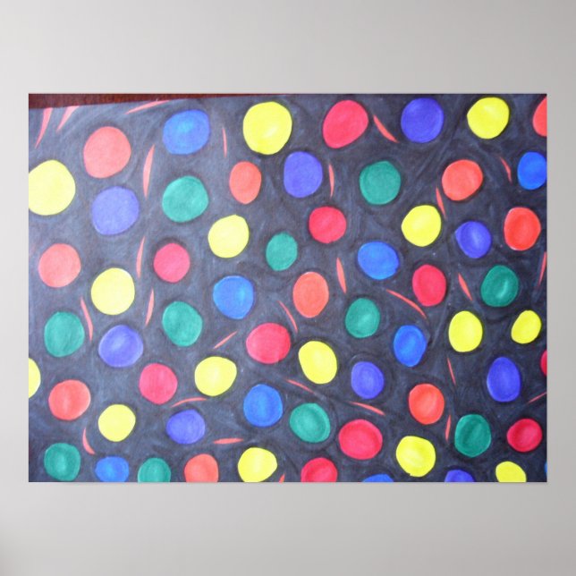 Poster Boules de gomme dans l'espace (Devant)