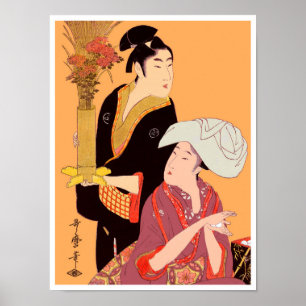 Poster Boules et fleurs de riz Utumaro