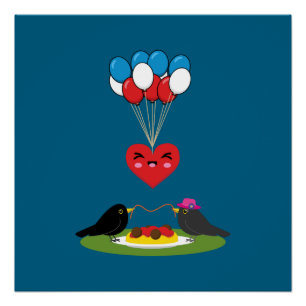 Poster Boulettes de spaghetti de merle noir pour rendez-v