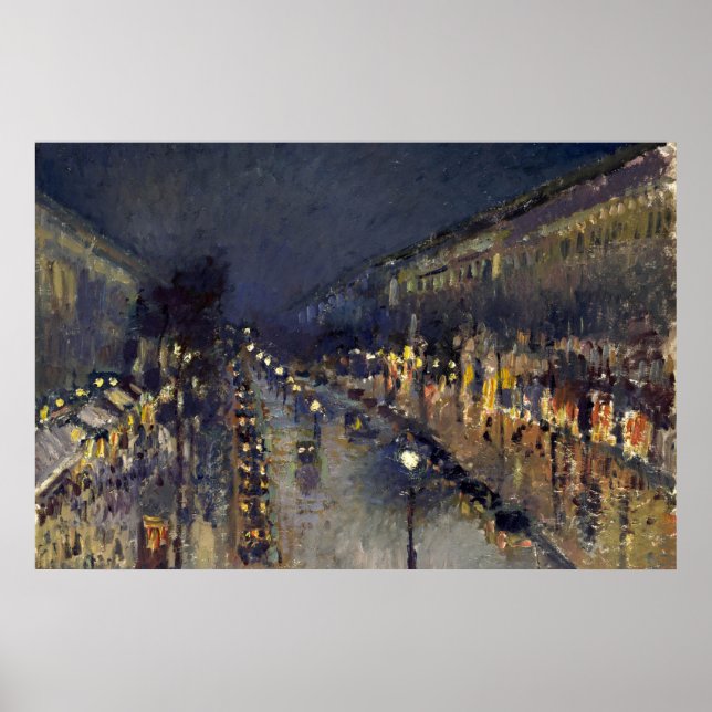 Poster Boulevard Camille Pissarro Montmartre en soirée (Devant)