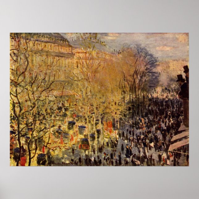 Poster Boulevard des Capucines par Claude Monet, Art nouv (Devant)