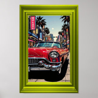 Poster Boulevard du coucher de soleil – Cabriolet Classiq
