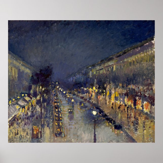 Poster Boulevard Montmartre à Night Pissarro (Devant)