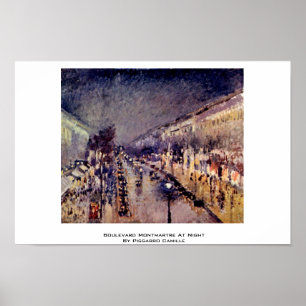 Poster Boulevard Montmartre La Nuit Par Pissarro Camille