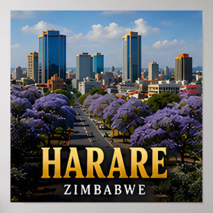 Poster Boulevards de jacaranda et esprit du Zimbabwe à Ha