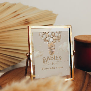 Poster Boulon en peluche Baby shower sucré
