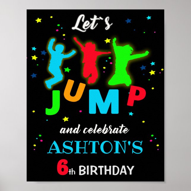 Poster Bounce signe de fête de bienvenue Jump trampoline  (Devant)