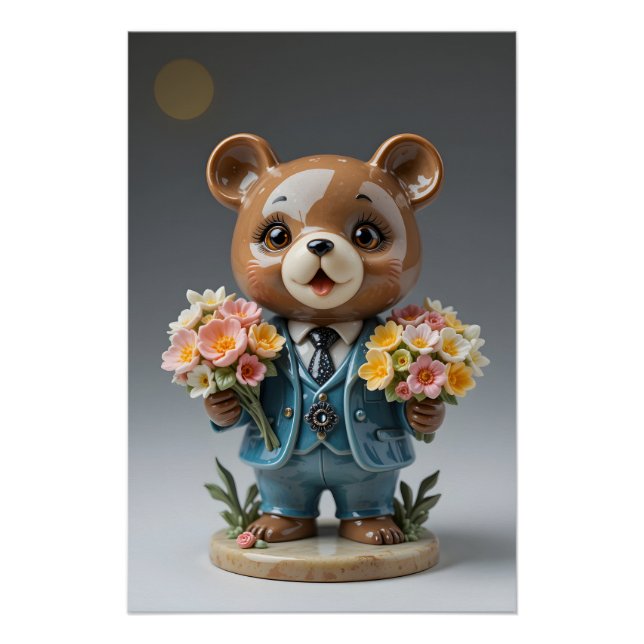 Poster Bouquet Bear Figurine (Devant)