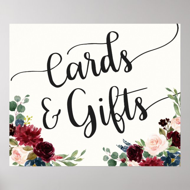 Poster Bouquet Bourgogne | Cartes et cadeaux (Devant)