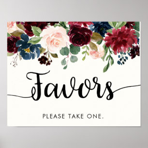 Poster Bouquet Bourgogne   Faveurs de mariage
