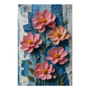 Poster Bouquet Cosmos tactile