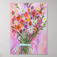 Bouquet Daisy sur l'art de la peinture rose