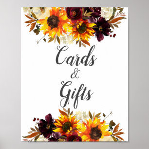 Poster Bouquet d'automne Tournesols Cartes et Cadeaux Flo