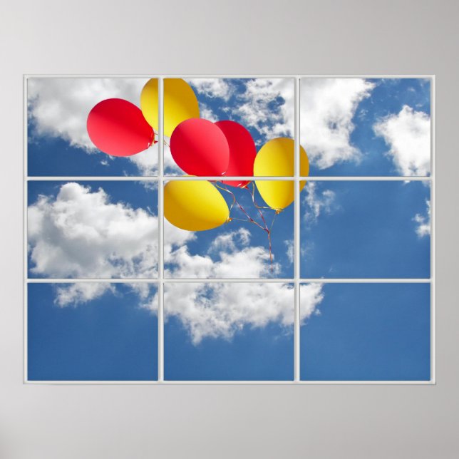 Poster bouquet de ballon dans le ciel (Devant)