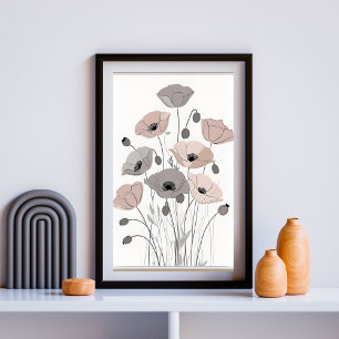 Poster Bouquet de coquelicots vintage XI – Botanique neut