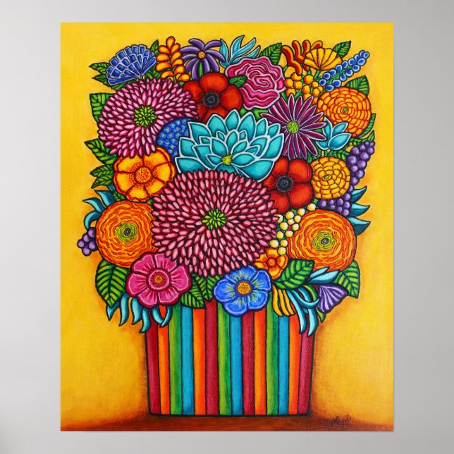 Poster Bouquet de fête Imprimer par Lisa Lorenz (Devant)