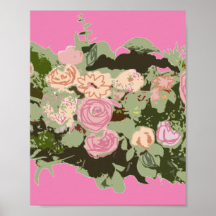 Poster Bouquet de fleurs dans la peinture de vase