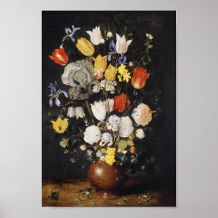 Poster Bouquet de fleurs dans un vase de terre