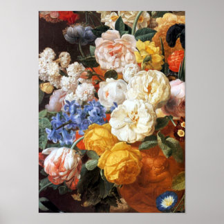 Poster Bouquet de fleurs dans un vase sculpté Imprimer