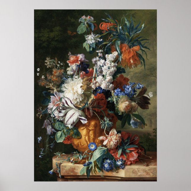 Poster Bouquet de fleurs dans une urne (Devant)