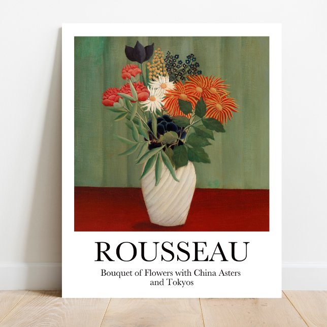 Poster Bouquet de fleurs d'Henri Rousseau (Bold & Beautiful: Rousseau's "Bouquet of Flowers." Vibrant art poster)