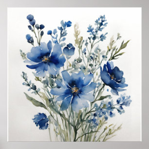 Poster Bouquet de fleurs Elégante aquarelle