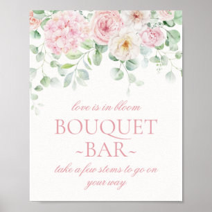 Poster Bouquet de fleurs roses Floral Hydrangea Bridal Ba