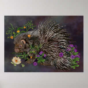 Poster Bouquet de porc-épic en cage