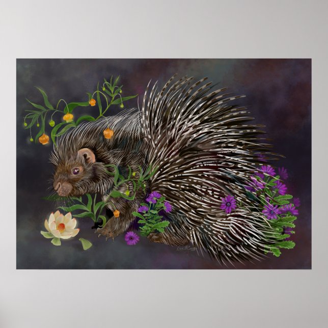 Poster Bouquet de porc-épic en cage (Devant)